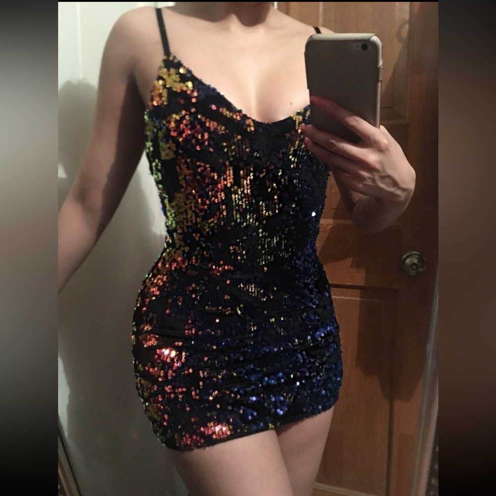 Toxic Envy Xenia Multicolor Sequin Mini Dress